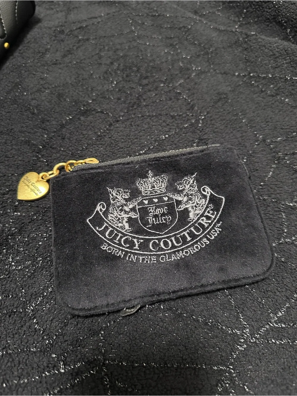 JUICY COUTURE Black Heritage Core Wristlet Wallet Cardholder